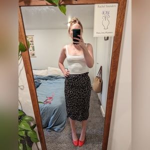 Rouje floral navy skirt